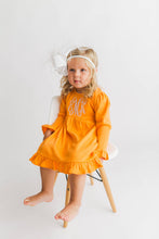 Load image into Gallery viewer, Girls Monogrammed Dress, Toddler fall outfit, picture outfit, tennessee vols outfit, Monogram christmas dress, picture outfit, birthday, BB