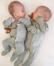 Load image into Gallery viewer, Monogrammed footie, baby coming home outfit, take me home, sleeper, personalized baby shower, organic cotton, footie, loved baby, sweet/bp