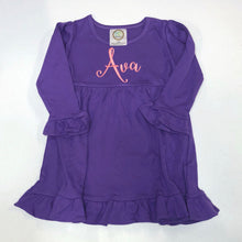 Load image into Gallery viewer, Girls Monogrammed Dress, Toddler fall outfit, picture outfit, tennessee vols outfit, Monogram christmas dress, picture outfit, birthday, BB