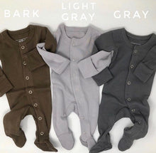 Load image into Gallery viewer, Monogrammed footie, baby coming home outfit, take me home, sleeper, personalized baby shower, organic cotton, footie, loved baby, sweet/bp