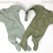 Load image into Gallery viewer, Monogrammed footie, baby coming home outfit, take me home, sleeper, personalized baby shower, organic cotton, footie, loved baby, sweet/bp