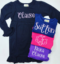 Load image into Gallery viewer, Girls Monogrammed Dress, Toddler fall outfit, picture outfit, tennessee vols outfit, Monogram christmas dress, picture outfit, birthday, BB