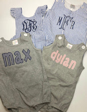 Load image into Gallery viewer, MYSTERY bubble set, personalized bubble, romper monogrammed bubble, romper, summer outfit, LTC