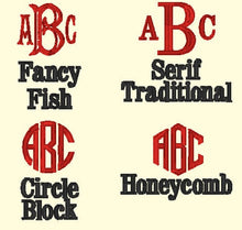 Load image into Gallery viewer, Font options, fonts and thread colors, DO NOT PURCHASE, for viewing purposes only!