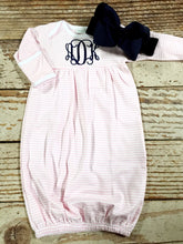 Load image into Gallery viewer, Baby girl take home outfit, coming home gown, monogrammed gown, embroidered outfit, baby shower gift, newborn outfit, picture outfit
