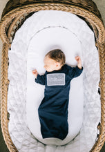 Load image into Gallery viewer, Baby boy coming home outfit, monogrammed gown, baby boy gift, personalized sleeper, romper, newborn picture, shower gift,
