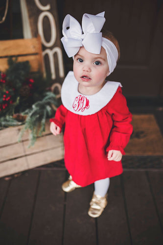 Girl Monogrammed Christmas Dress, Girl Christmas outfit, toddler, monogram girl clothing, LTC