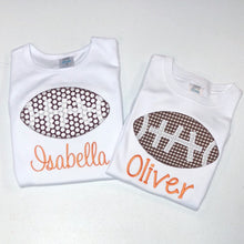 Load image into Gallery viewer, Boys football shirt, girls football shirt, appliqué football shirt, custom team football shirt, ARB, personalized football shirt
