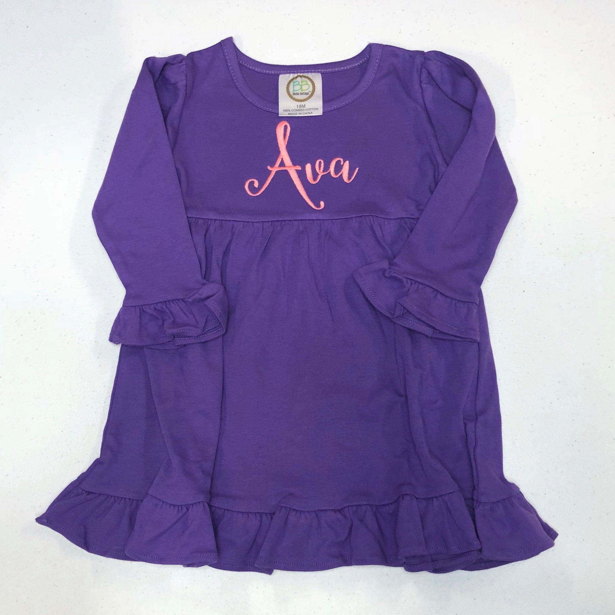 Monogrammed Ruffle Dress – SK Creations Co