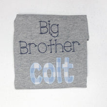 Load image into Gallery viewer, Big brother shirt, Personalized sibling shirt, custom monogrammed shirt, arb
