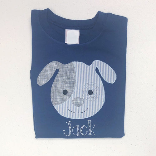 Personalized dog shirt, boy clothing, appliqué boy shirt, puppy outfit, birthday shirt, arb, BB, LTC