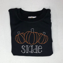 Load image into Gallery viewer, Personalized halloween shirt, monogrammed fall shirt, girls fall shirt, boys fall shirt, ARB
