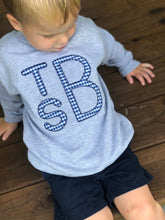 Load image into Gallery viewer, kids sweatshirt name, boys pullover, girls pullover, winter clothing, sk creations, appliqué sweatshirt
