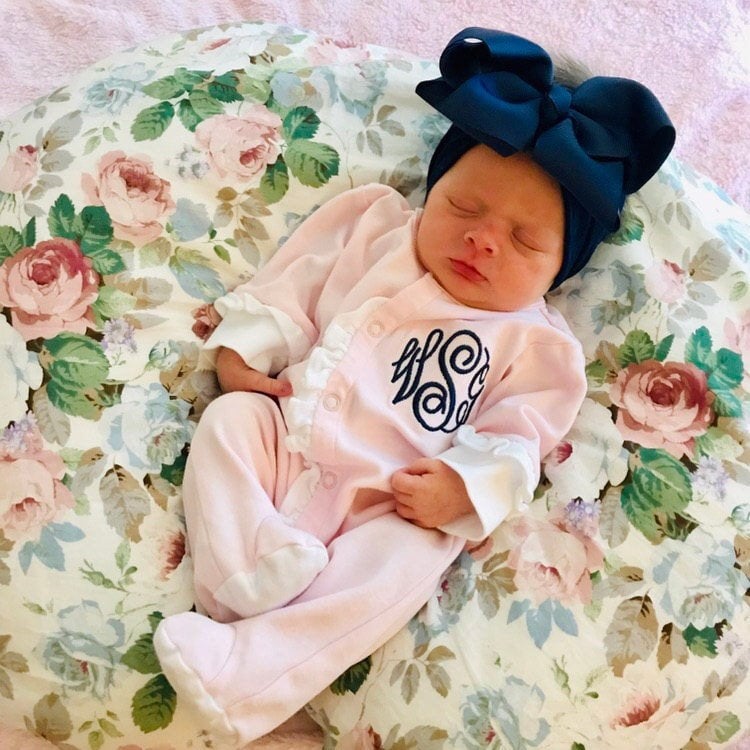 Pink Ruffle Footie – SK Creations Co - Main Image