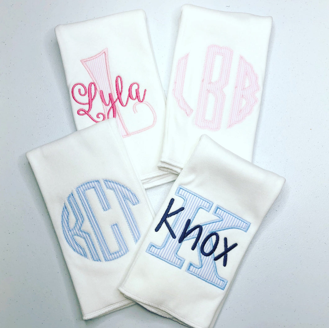 Monogrammed Burp Cloth, Baby Shower Gift, Personalized Burp Cloths, Boy Burp Cloth, arb, Preppy, Baby Gift