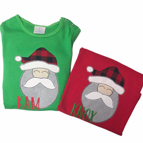 Boys Christmas shirt, girls Christmas appliqué shirt, personalized Santa shirt, monogrammed winter, sk creations, ruffle shirt, BB, ARB