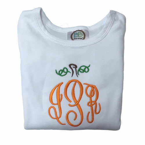 Monogrammed pumpkin shirt, girls pumpkin shirt, boys pumpkin shirt, personalized pumpkin shirt, sk creations