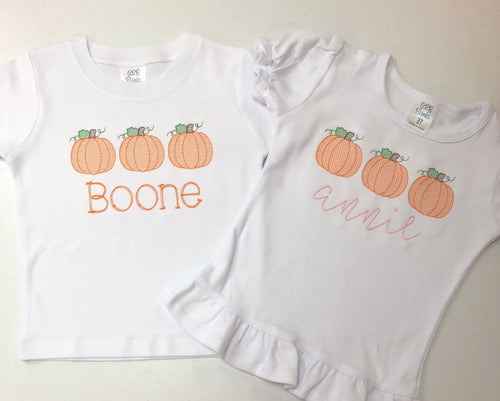 Kids Fall shirt, personalized Halloween shirt, monogrammed pumpkin top, pumpkin shirt, sk creations, ARB, BB