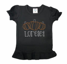 Load image into Gallery viewer, Personalized halloween shirt, monogrammed fall shirt, girls fall shirt, boys fall shirt, ARB
