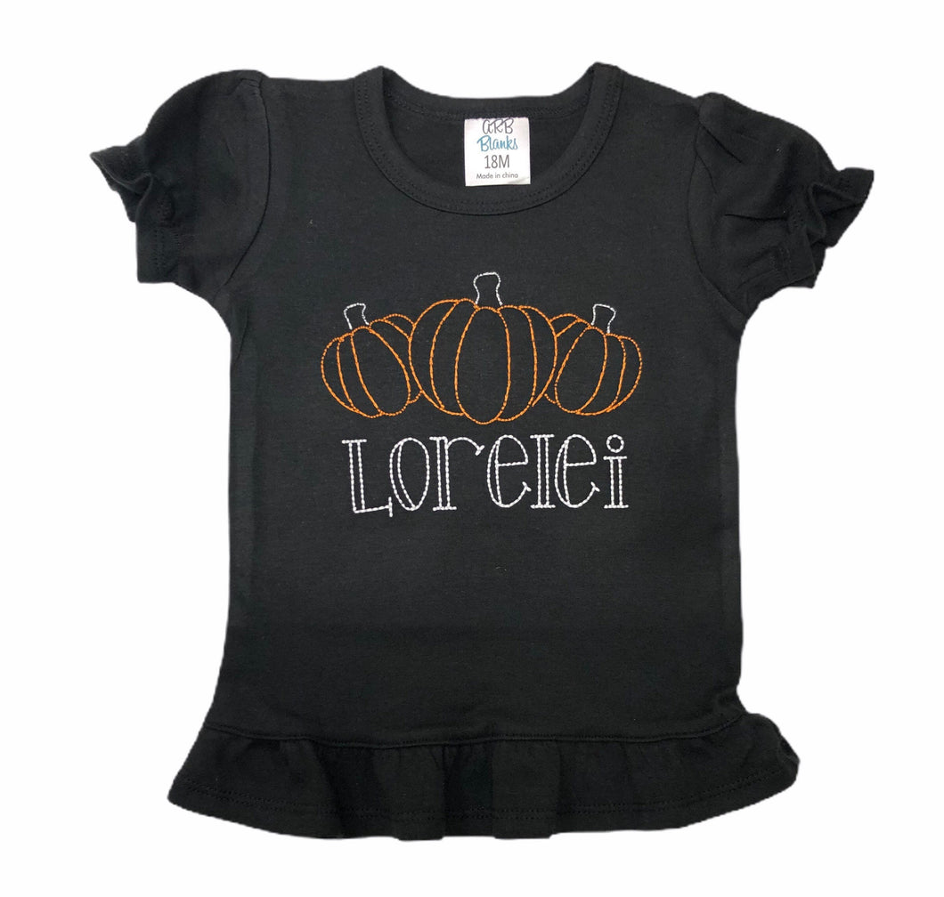 Personalized halloween shirt, monogrammed fall shirt, girls fall shirt, boys fall shirt, ARB