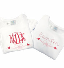 Load image into Gallery viewer, Girls Valentine&#39;s Day Shirt, Monogrammed Valentine&#39;s outfit, Baby Girl Valentines Outfit, Sk Creations
