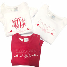 Load image into Gallery viewer, Girls Valentine&#39;s Day Shirt, Monogrammed Valentine&#39;s outfit, Baby Girl Valentines Outfit, Sk Creations
