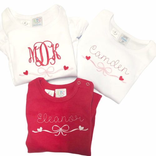 Girls Valentine's Day Shirt, Monogrammed Valentine's outfit, Baby Girl Valentines Outfit, Sk Creations