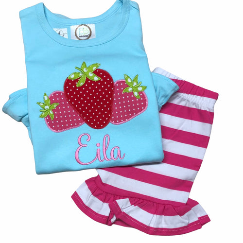 MYSTERY Girls Strawberry Shirt, outfit, monogrammed strawberry shirt, personalized strawberry outfit, birthday strawberry shirt, sk creation