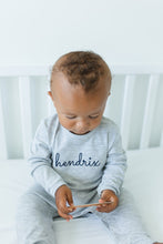 Load image into Gallery viewer, Boys baby shower gift, romper, monogrammed boys outfit, name outfit, one piece outfit, boys photo outfit, 1st birthday outfit, birthday gift
