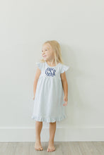 Load image into Gallery viewer, Girls Dress, monogrammed dress, girls personalized dress, toddler dress, pima dress, pima clothing, sk creations
