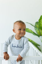 Load image into Gallery viewer, Boys baby shower gift, romper, monogrammed boys outfit, name outfit, one piece outfit, boys photo outfit, 1st birthday outfit, birthday gift
