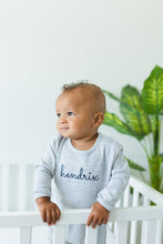 Load image into Gallery viewer, Boys baby shower gift, romper, monogrammed boys outfit, name outfit, one piece outfit, boys photo outfit, 1st birthday outfit, birthday gift
