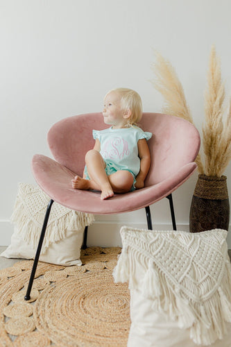 Monogrammed bubble, girls bubble, sunsuit, monogram summer outfit, sk creations, pima cotton, personalized girls outfit, sibling set, mint