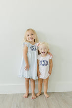 Load image into Gallery viewer, Girls Dress, monogrammed dress, girls personalized dress, toddler dress, pima dress, pima clothing, sk creations
