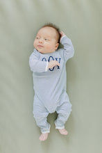 Load image into Gallery viewer, Boys baby coming home outfit, shower gift, romper, monogrammed boys outfit, name outfit, boys photo outfit, 1st birthday, gift, mini stripe
