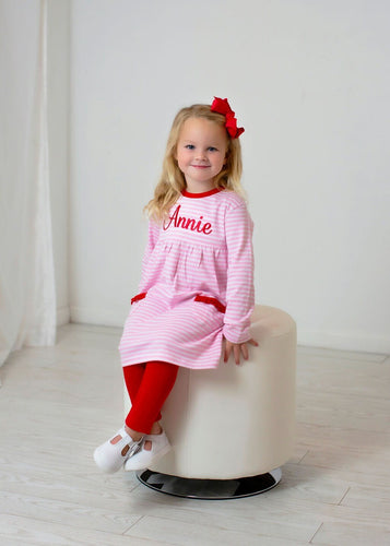 Girls Valentines Outfit, Matching sibling outfits, sibling outfits, monogrammed Valentine's Day outfit, monogrammed romper, pima cotton