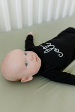 Load image into Gallery viewer, Baby Boy coming home outfit, baby boys outfit, monogrammed outfit, black take me home set, sk creations, pima cotton,
