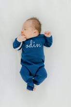 Load image into Gallery viewer, Boys baby coming home outfit, shower gift, romper, monogrammed boys outfit, name outfit, boys photo outfit, 1st birthday outfit, gift
