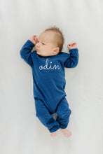 Load image into Gallery viewer, Boys baby coming home outfit, shower gift, romper, monogrammed boys outfit, name outfit, boys photo outfit, 1st birthday outfit, gift
