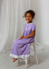 Load image into Gallery viewer, Girls gown, monogrammed lounge wear, Pima Cotton, monogrammed gown, sk creations
