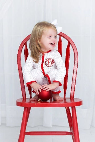 Girls Christmas Pajamas, monogrammed Christmas pajamas, girls Christmas morning outfit, pima cotton