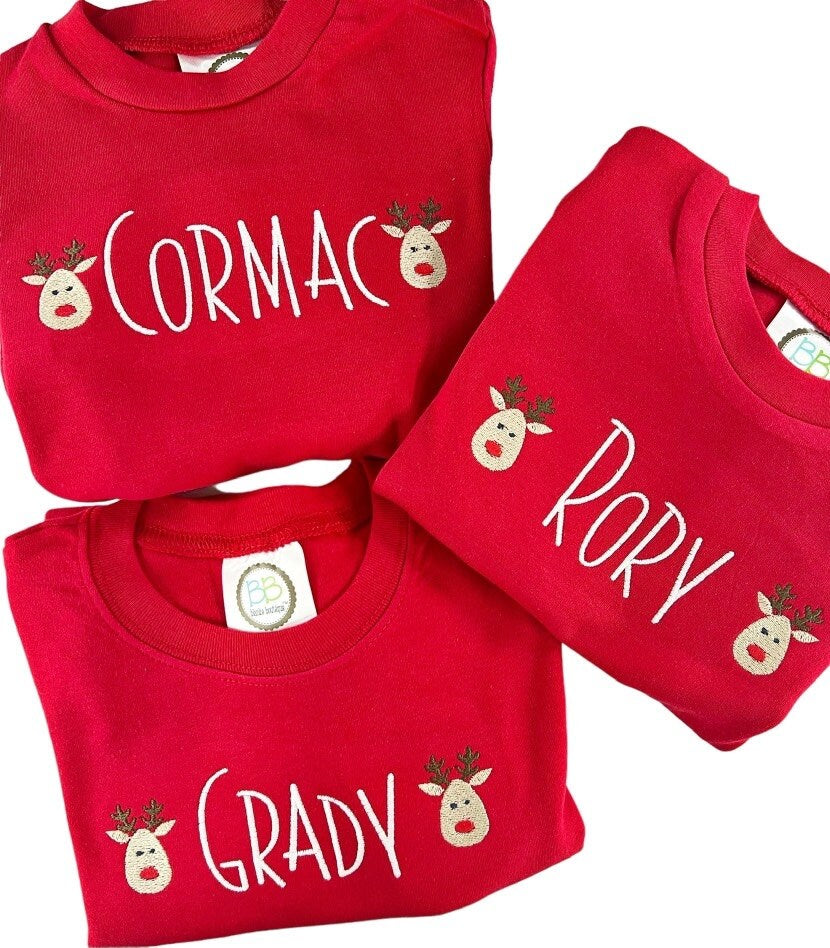 Personalized Christmas Shirt, Kids Christmas outfit, Boys Christmas Shirt, Girls monogrammed Christmas romper, sk creations, sibling