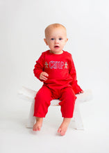 Load image into Gallery viewer, Personalized Christmas Shirt, Kids Christmas outfit, Boys Christmas Shirt, Girls monogrammed Christmas romper, sk creations, sibling
