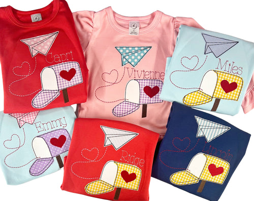 Girls Valentine's Day shirt, boys Valentine's Day shirt, personalized valentines shirt, embroidered valentines shirt, sk creations