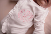 Load image into Gallery viewer, Baby girl coming home outfit, personalized coming home outfit, ruffle footie
