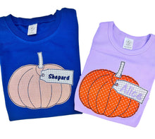 Load image into Gallery viewer, Kids pumpkin shirt, personalized pumpkin shirt, custom fall shirt
