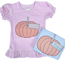 Load image into Gallery viewer, Kids pumpkin shirt, personalized pumpkin shirt, custom fall shirt
